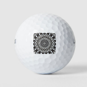 Black And White Decorative Mandala Golf Balls