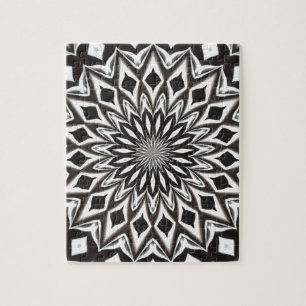 Black And White Decorative Mandala Jigsaw Puzzle