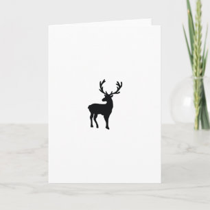 Black and white deer holiday card