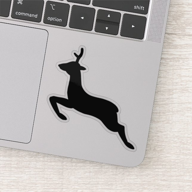 Black and White Deer Leaping Silhouette (Detail)