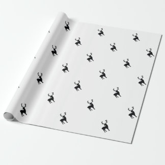 Black and white deer wrapping paper