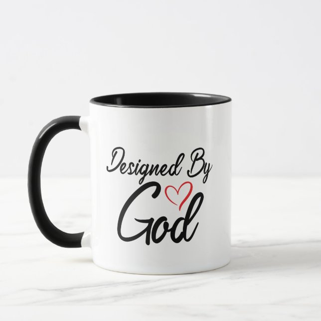 Black and White Designed By God Mug (Left)