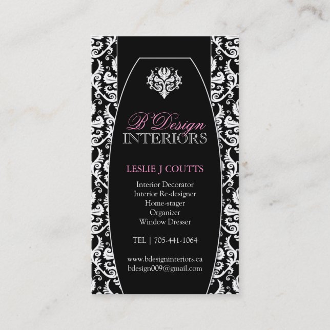 Black and White Designer Business Cards (Front)