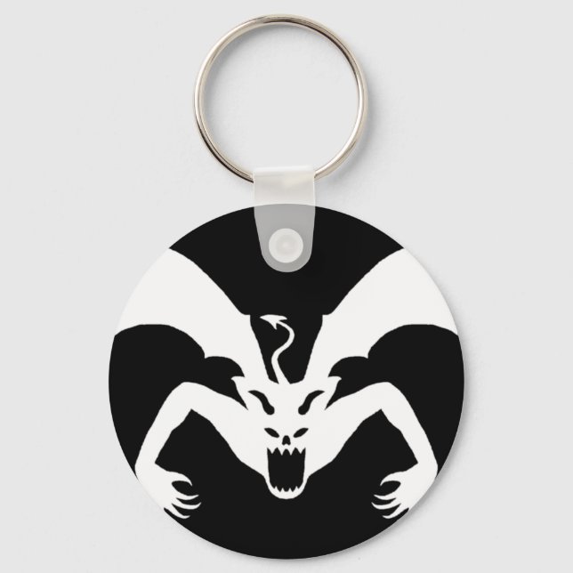 Black And White Devil Key Ring (Front)