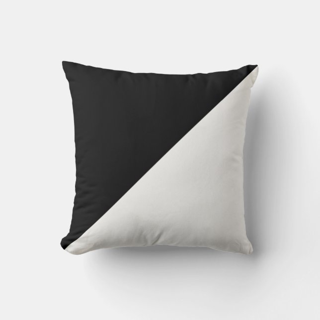 Black and White Diagonal Decorator Pillow (Front)