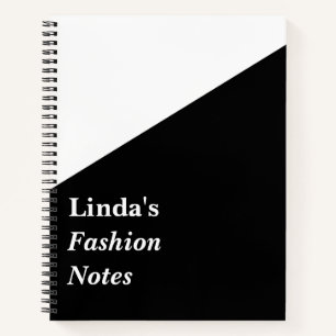 Black and white diagonal line notebook