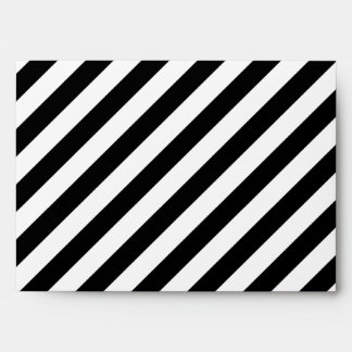 Black and White Diagonal Stripes. Envelopes