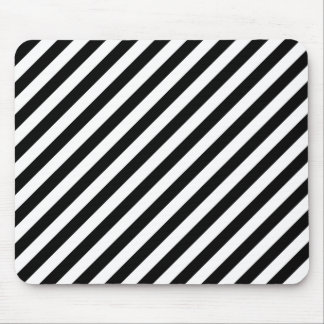 Black and White Diagonal Stripes. Mouse Mat