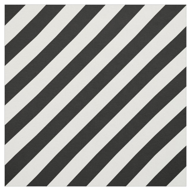 Black And White Diagonal Stripes Pattern Fabric (Swatch)