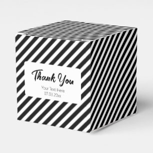 black and white diagonal stripes pattern favour box