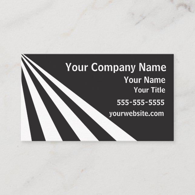 Black and White Diagonals Business Cards (1-sided) (Front)