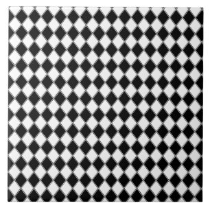 Black and White Diamond Argyle Pattern Tile