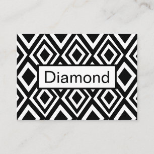 Black and White Diamond Geometric Pattern Business Card