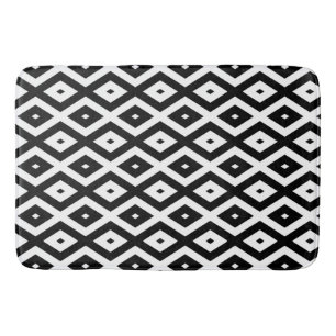 Black and white diamond pattern bath mat