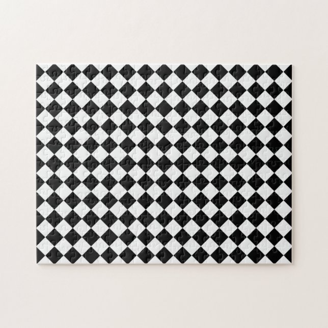 Black and White Diamond Pattern by Shirley Taylor Jigsaw Puzzle (Horizontal)