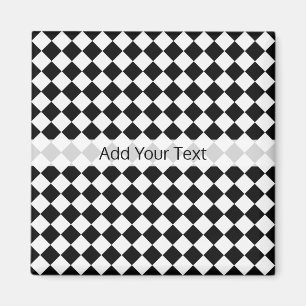 Black and White Diamond Pattern by Shirley Taylor Magnet