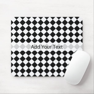 Black and White Diamond Pattern by Shirley Taylor Mouse Mat