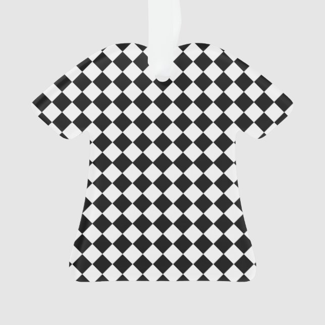 Black and White Diamond Pattern by Shirley Taylor Ornament (Front)