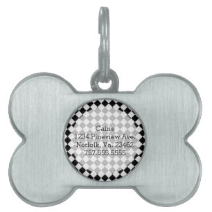 Black and White Diamond Pattern by Shirley Taylor Pet Tag