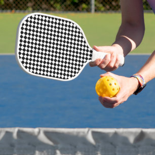 Black and White Diamond Pattern by Shirley Taylor Pickleball Paddle