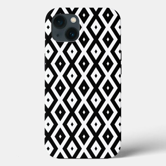 Black and white diamond pattern Case-Mate iPhone c Case-Mate iPhone Case (Back)