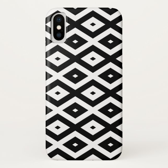 Black and white diamond pattern Case-Mate iPhone case (Back)