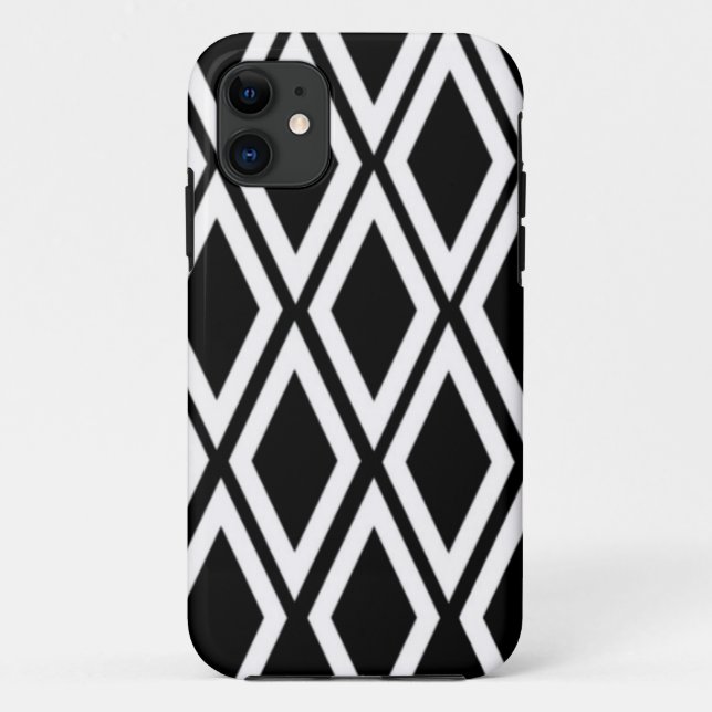 Black and White Diamond Pattern Case-Mate iPhone Case (Back)