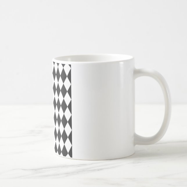 Black And White Diamond Pattern Coffee Mug (Right)