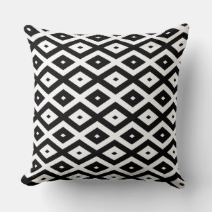 Black and white diamond pattern cushion