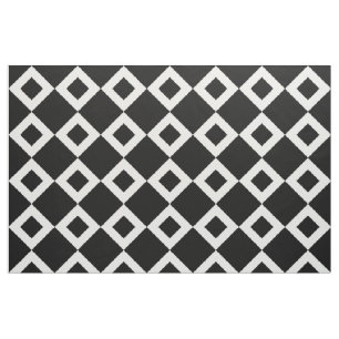 Black and White Diamond Pattern Geometric Fabric