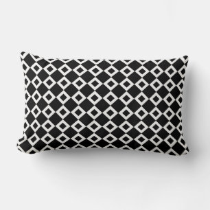 Black and White Diamond Pattern Lumbar Cushion