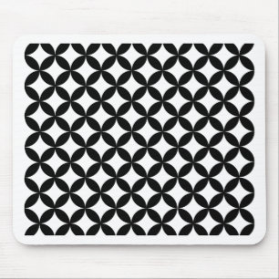 Black and White Diamond Pattern Mouse Mat