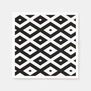 Black and white diamond pattern napkin