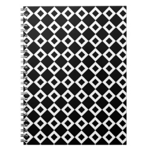 Black and White Diamond Pattern Notebook