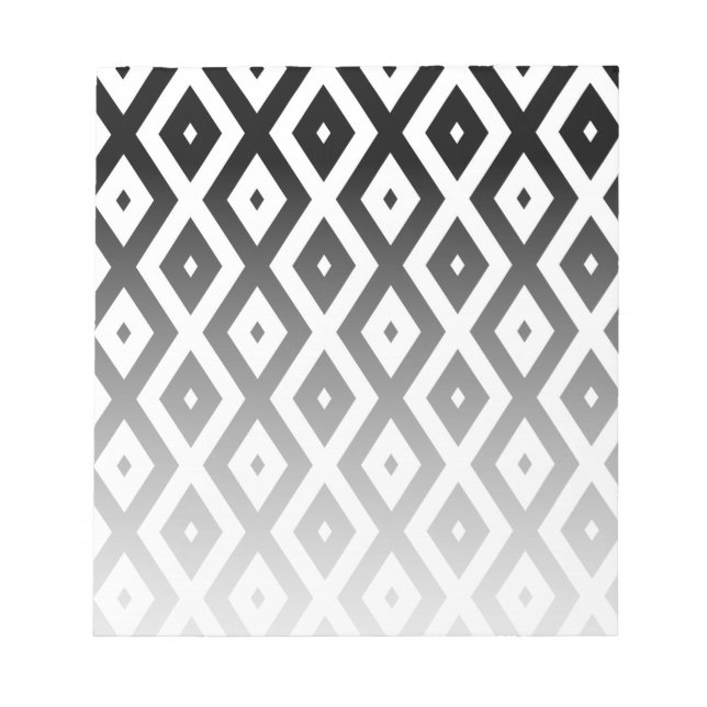Black and white diamond pattern notepad (Front)
