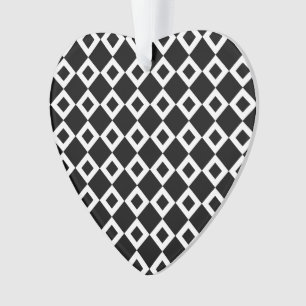 Black and White Diamond Pattern Ornament