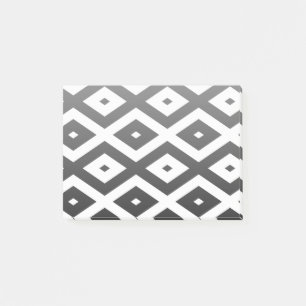 Black and white diamond pattern post-it notes