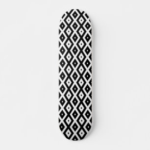 Black and white diamond pattern skateboard
