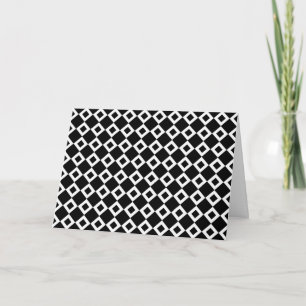 Black and White Diamond Pattern Thank You Card
