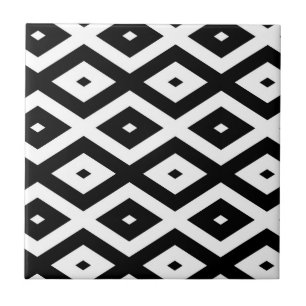Black and white diamond pattern tile