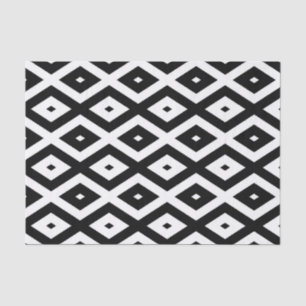 Black and white diamond pattern tissue paper