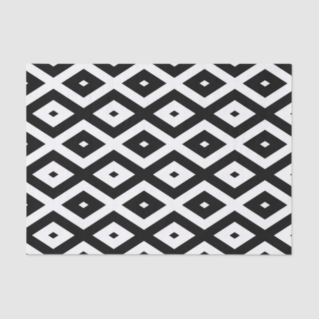 Black and white diamond pattern tissue paper (Front)