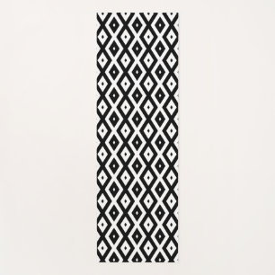Black and white diamond pattern yoga mat