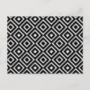 Black and White Diamond Print Postcard
