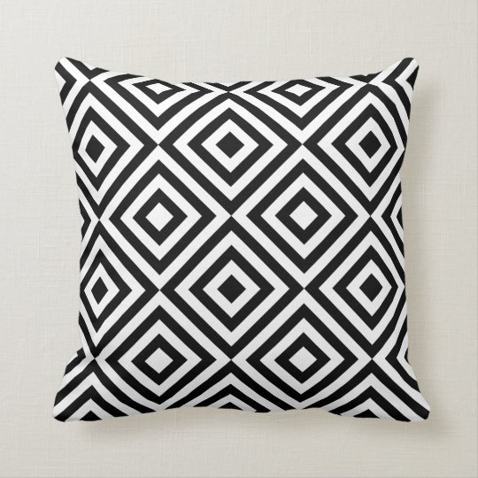 black and white pattern cushion
