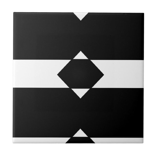 Black and white diamond shaped tile (Front)