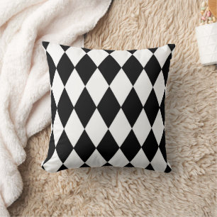 Black And White Diamonds Design Cushion