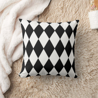Black And White Diamonds Design Cushion