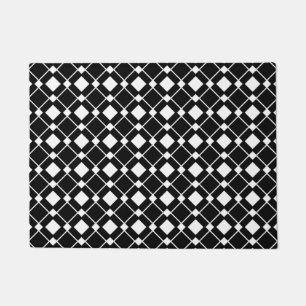 Black and White Diamonds - Lozenge Pattern Doormat