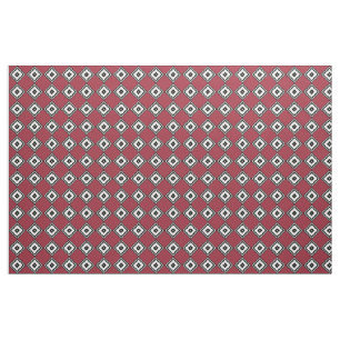 Black and White Diamonds on Red Fabric